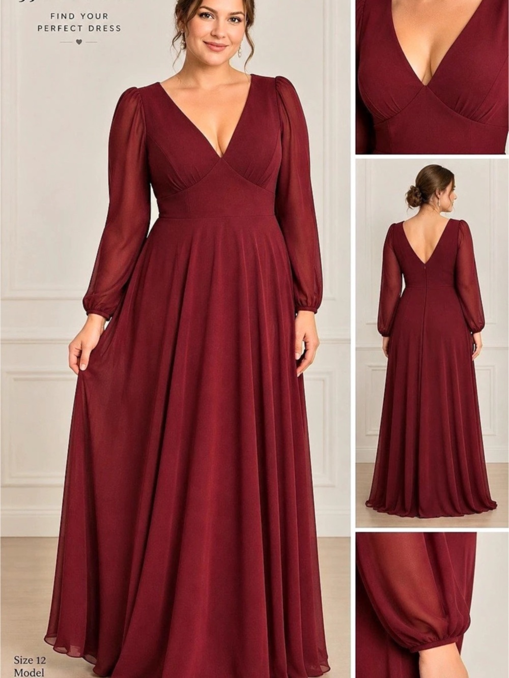 JJ's House Maxi Dress Burgundy Size 12 NWT